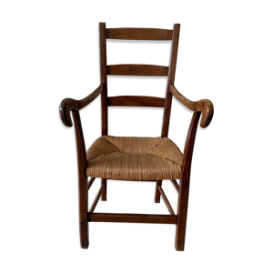 fauteuil bois et paille
