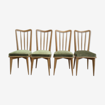 4 chaises velours