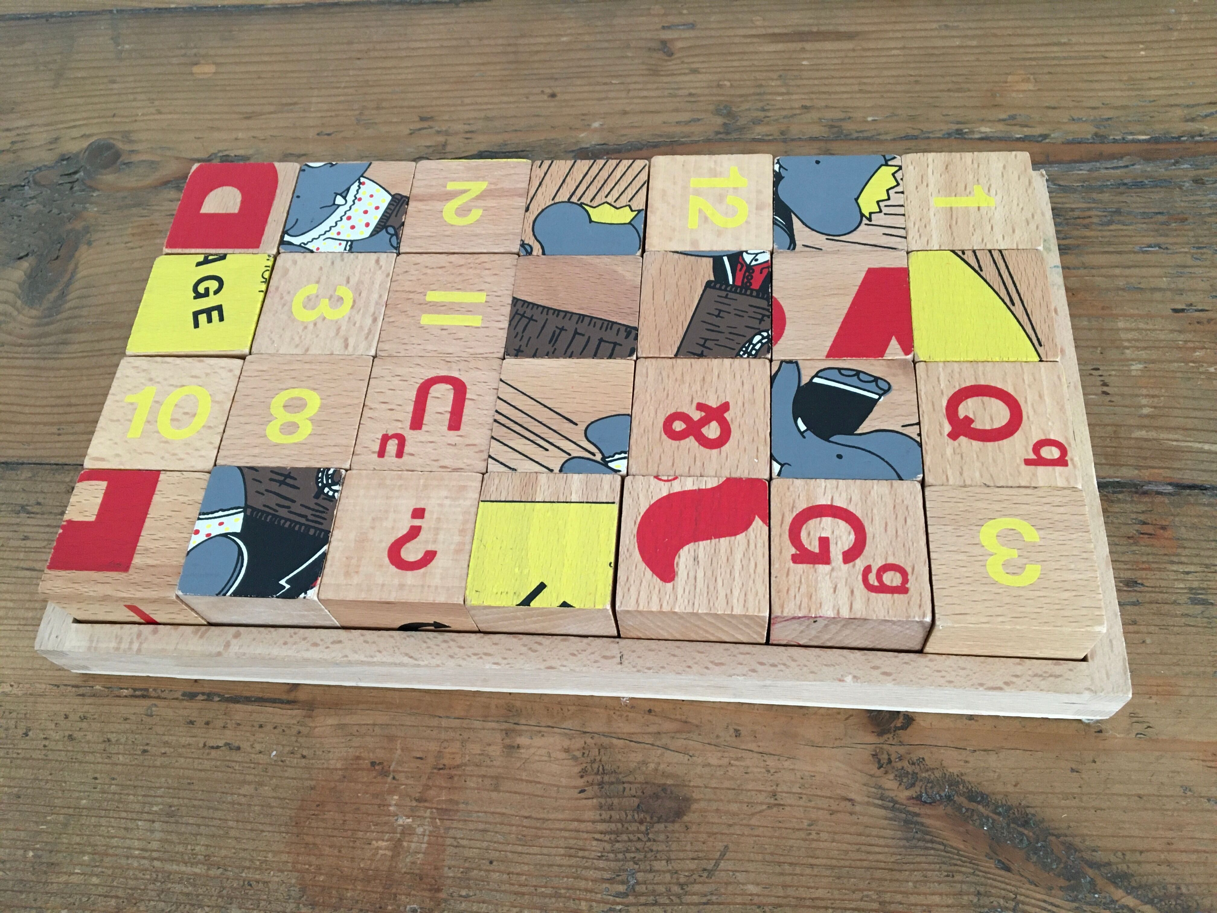 Vintage wooden puzzle babar