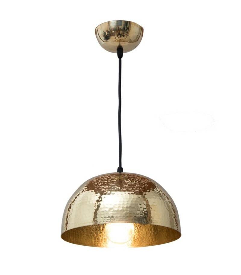 Hammered Brass Dome Pendant Light Industrial Chic Style