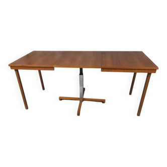Table scandinave vintage télescopique extensible teck 1970