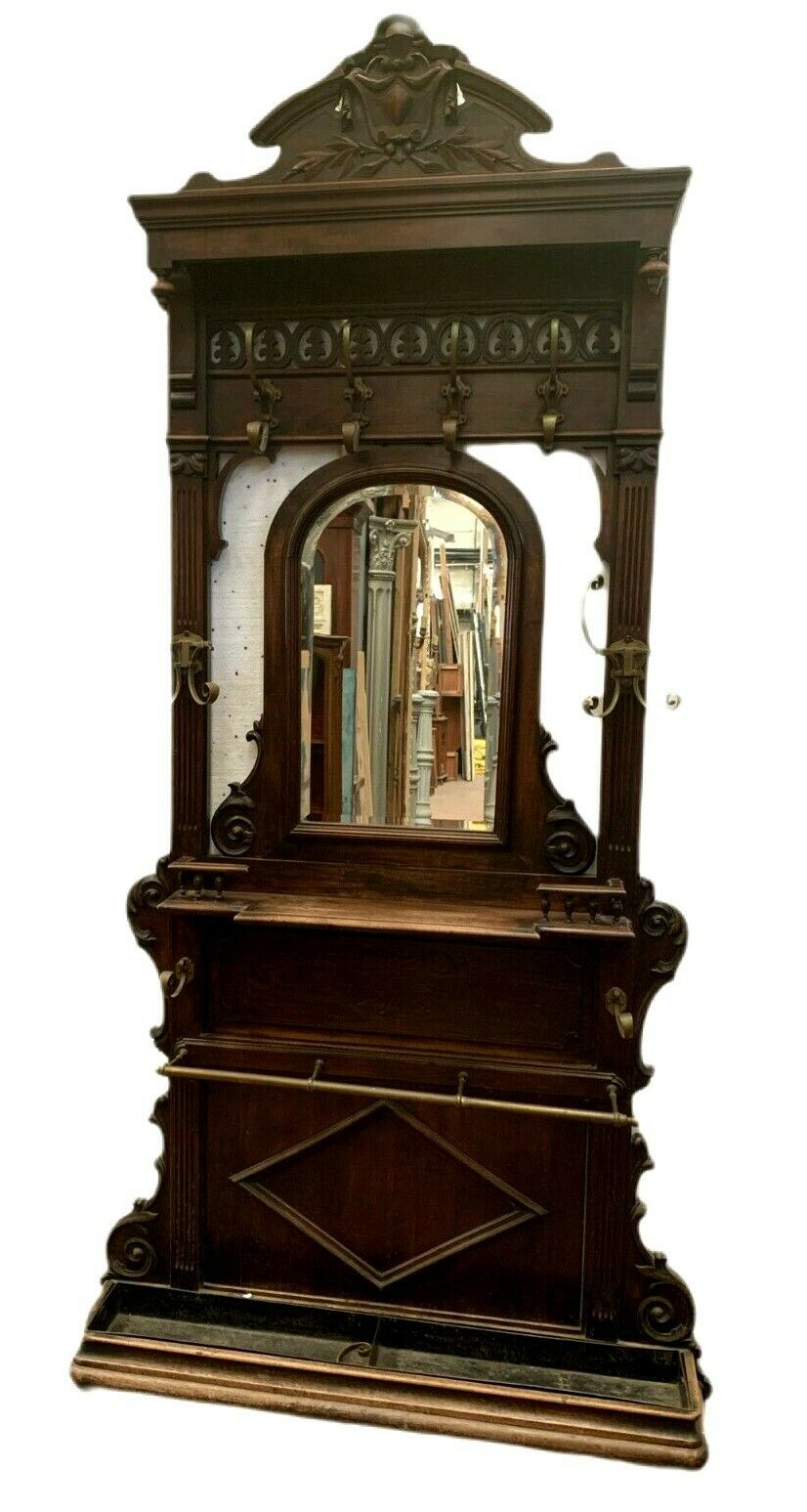 Napoleon III style coat rack in solid walnut XX century
