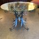 Round coffee table over glass base ears of wheat 1990s.