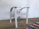 Vintage white children's chair, light grey 1950