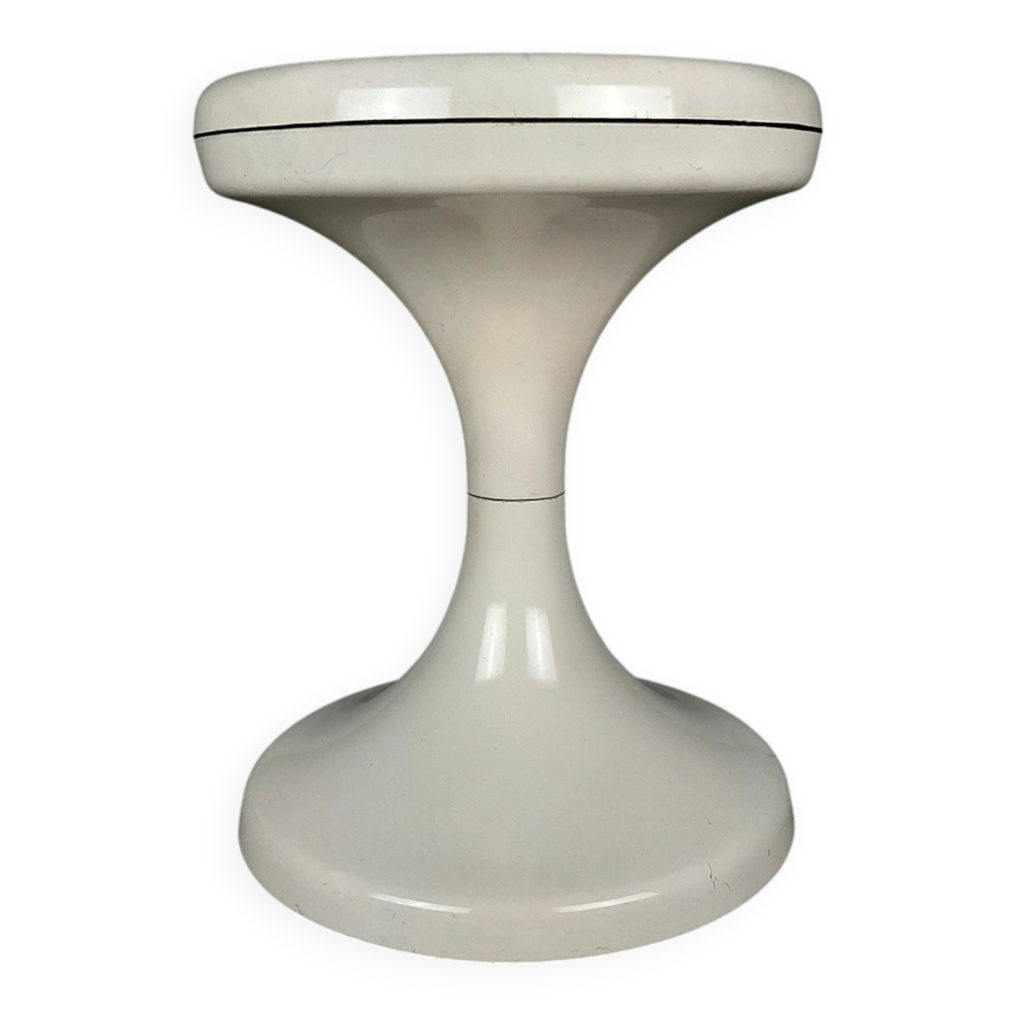 Jurcek stool in white plastic by Bogomir Zorman & Ljerka Finžgar for Meblo Yugoslavia, 1970s
