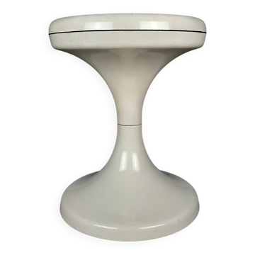 Jurcek stool in white plastic by Bogomir Zorman & Ljerka Finžgar for Meblo Yugoslavia, 1970s