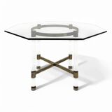 Brass and acrylic glass table by Sandro Petti for Metalarte, 1970