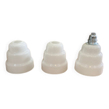Set of 3 white glass lampshades for suspension