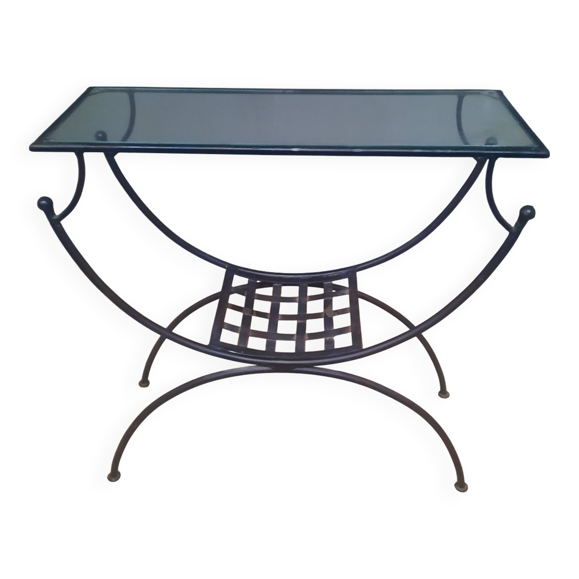 Metal and glass console