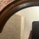 Antique gilded wooden mirror called gendarme hat h 64 / l 43.5 cm