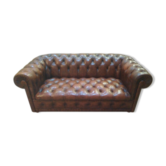 Chesterfield sofa 2-3 seats in caramel leather
