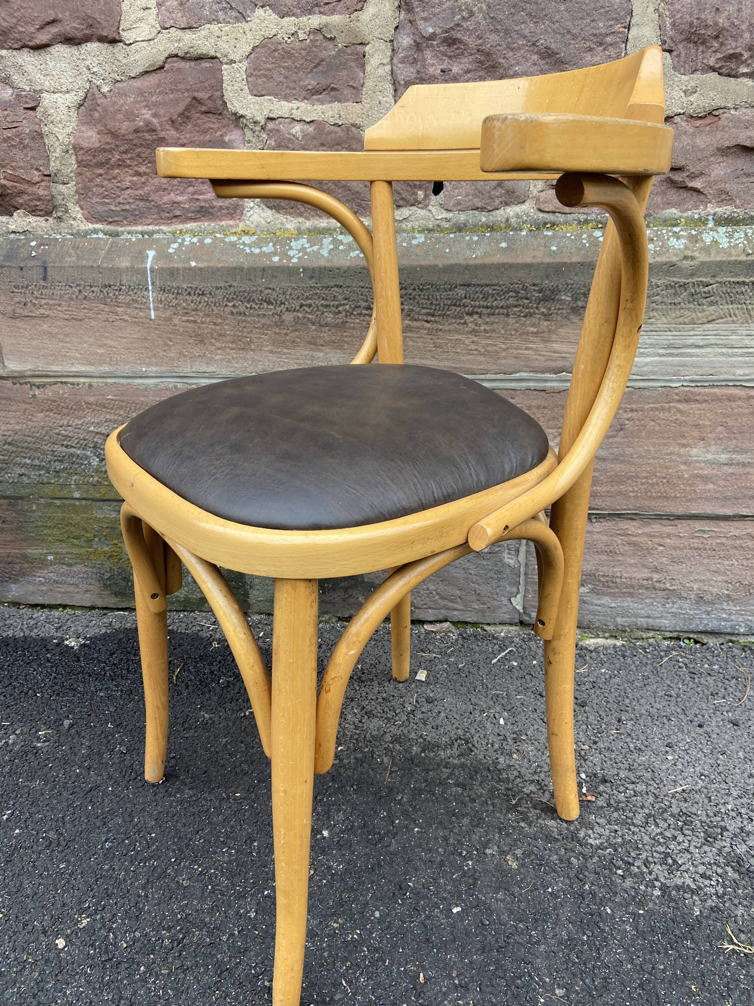 FISCHEL THONET 1950 Bentwood Armchair American Office Style Viennese Bentwood Armchair