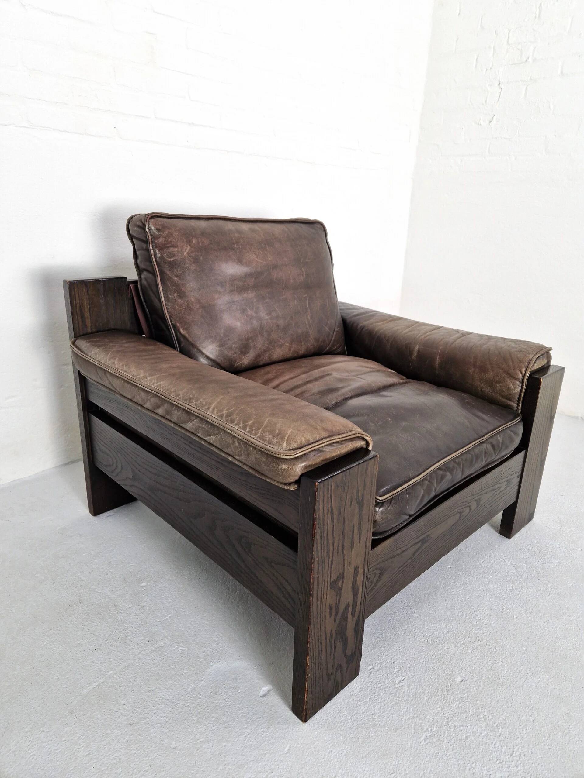 Brutalist armchair by Harry de Groot for Leolux, 1970s