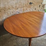 Scandinavian round extendable table in teak 1960's
