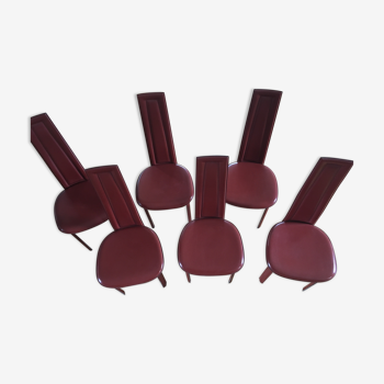 Ensemble de 6 chaises en cuir fabrication italienne