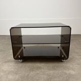 Michel Dumas smoked plexiglass coffee table, 1970s
