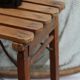 Folding wooden stool