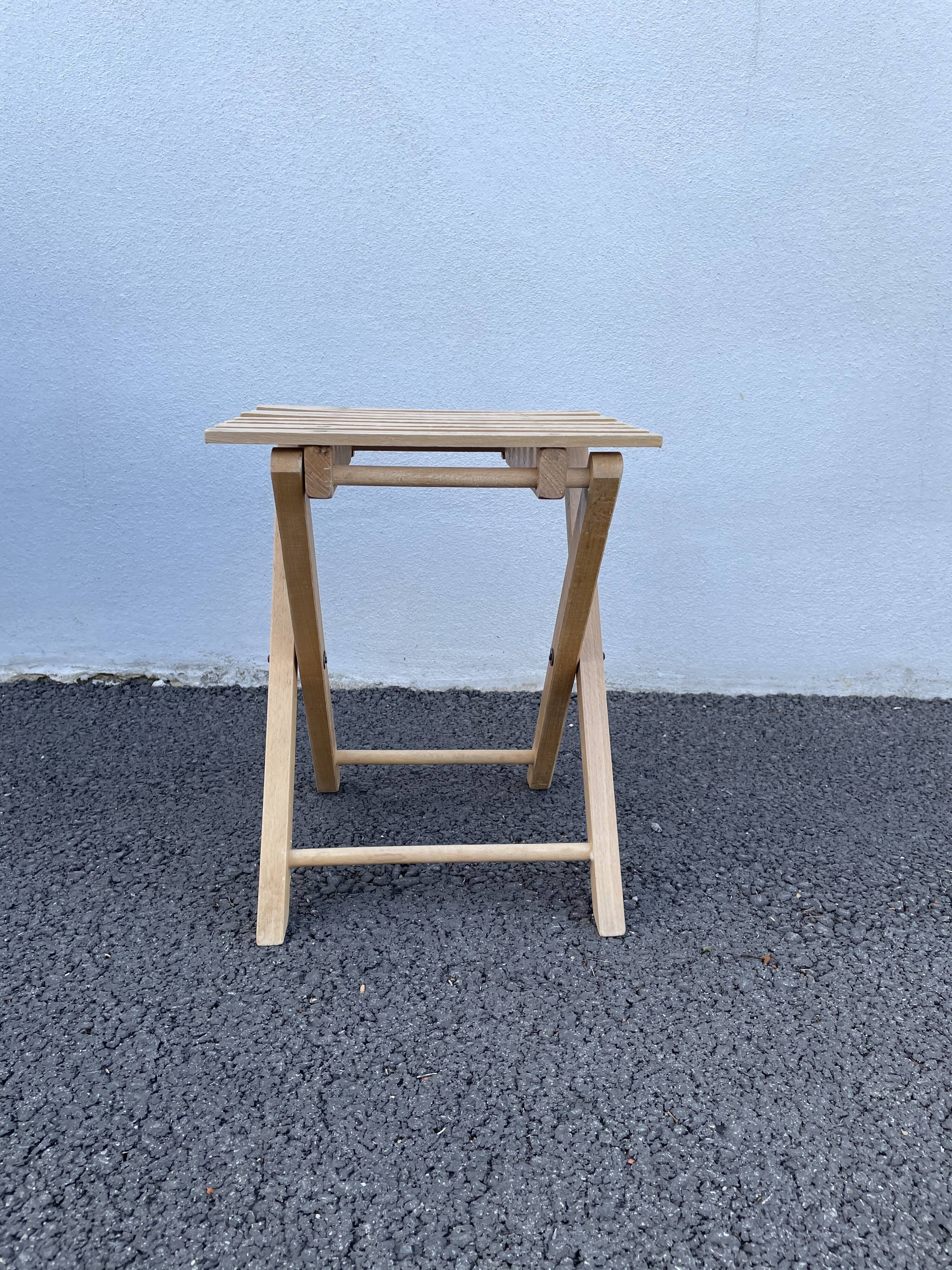 Vintage wooden folding stool