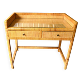 Rattan and wood desk from the 60s/70s.