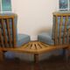 Fan bench by Guillerme and Chambron reupholstered