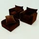 Rare 1970s brown velvet multifunctional modular sofa