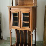 Louis XVI style music cabinet display case in 20th century walnut