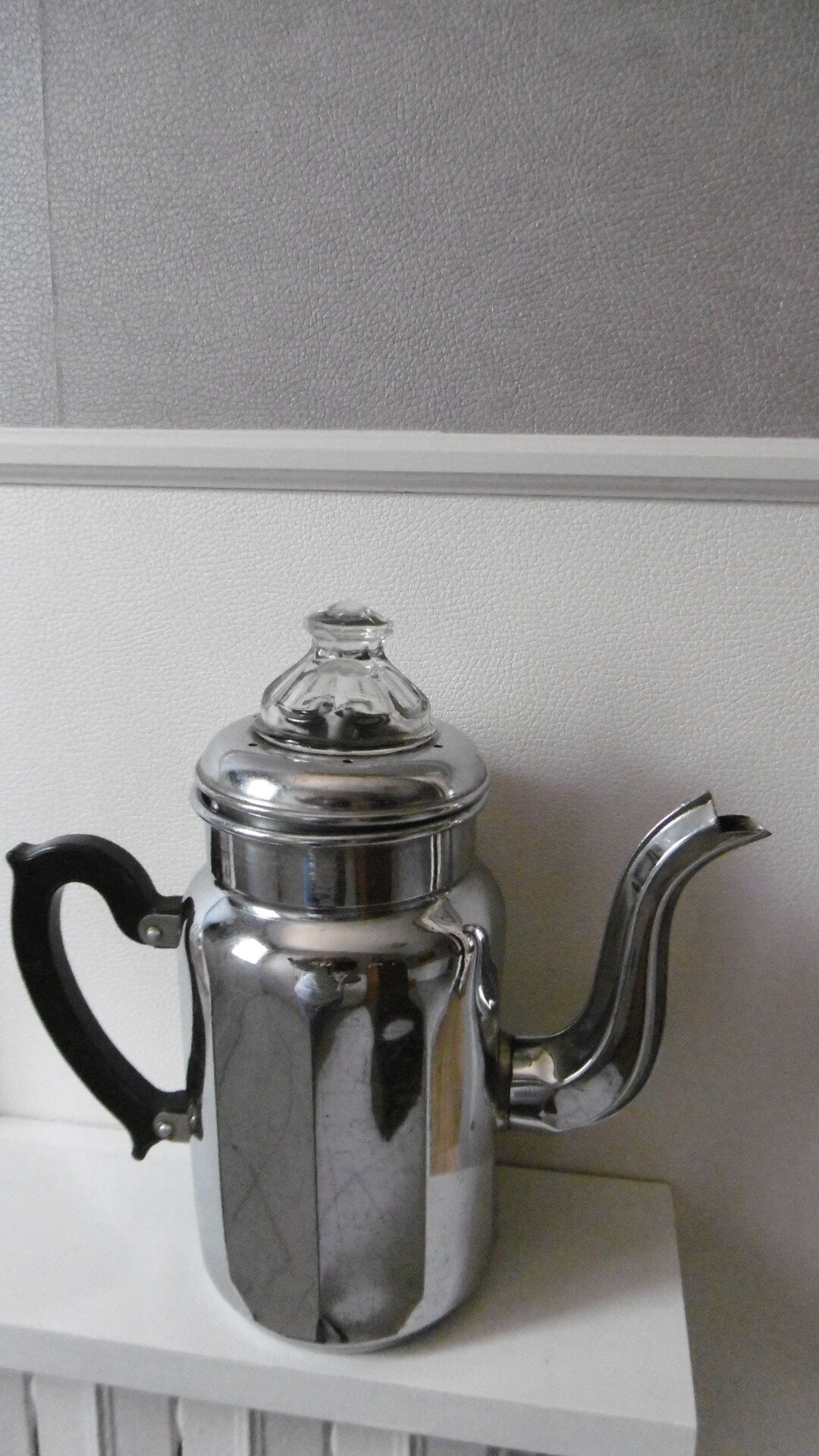 Vintage stainless steel coffee maker 50s