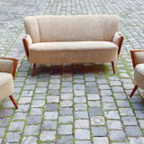 Set 1 canapé sofa scandinave 1 fauteuils Danois années 50 60