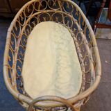 Rattan and bamboo cradle