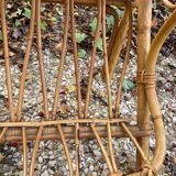 Vintage rattan magazine rack table