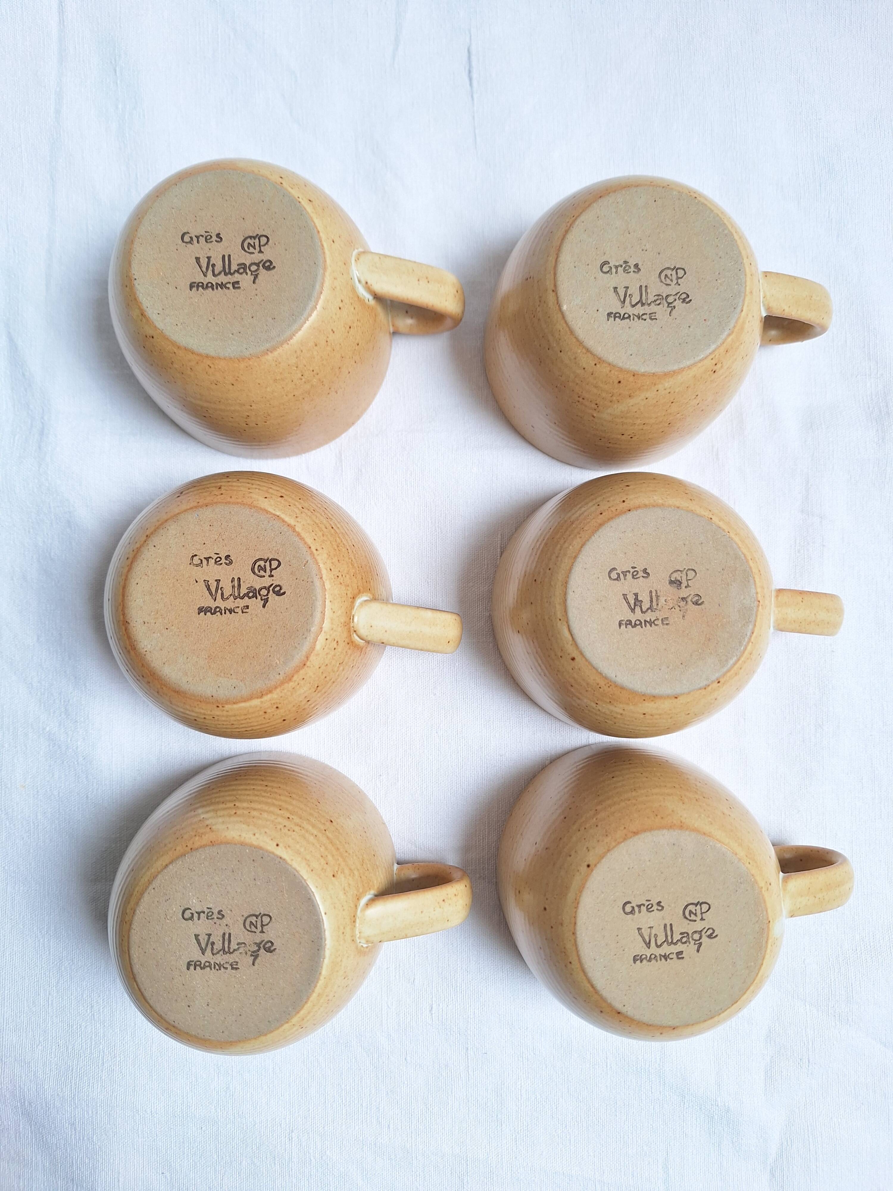 Vintage village stoneware mugs