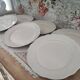 Lot de 6 assiettes plates en grès émaillé beige IKEA marli échancré