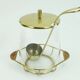 elegant mid century PUNCH bowl set with 12 glasses and centerpiece 1950s