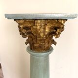 Superb patinated wooden column with Corinthian capital. late 18th century early 19th century