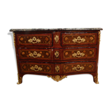 Commode galbée marqueterie de fleurs XVIIIème siècle