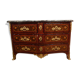 Flowers 18th century marquetry curved Dresser
