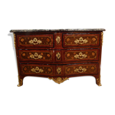 Commode galbée marqueterie de fleurs XVIIIème siècle