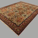 XL Vintage Arts and Crafts, W Morris style Rug 400x296 cm, Red Blue