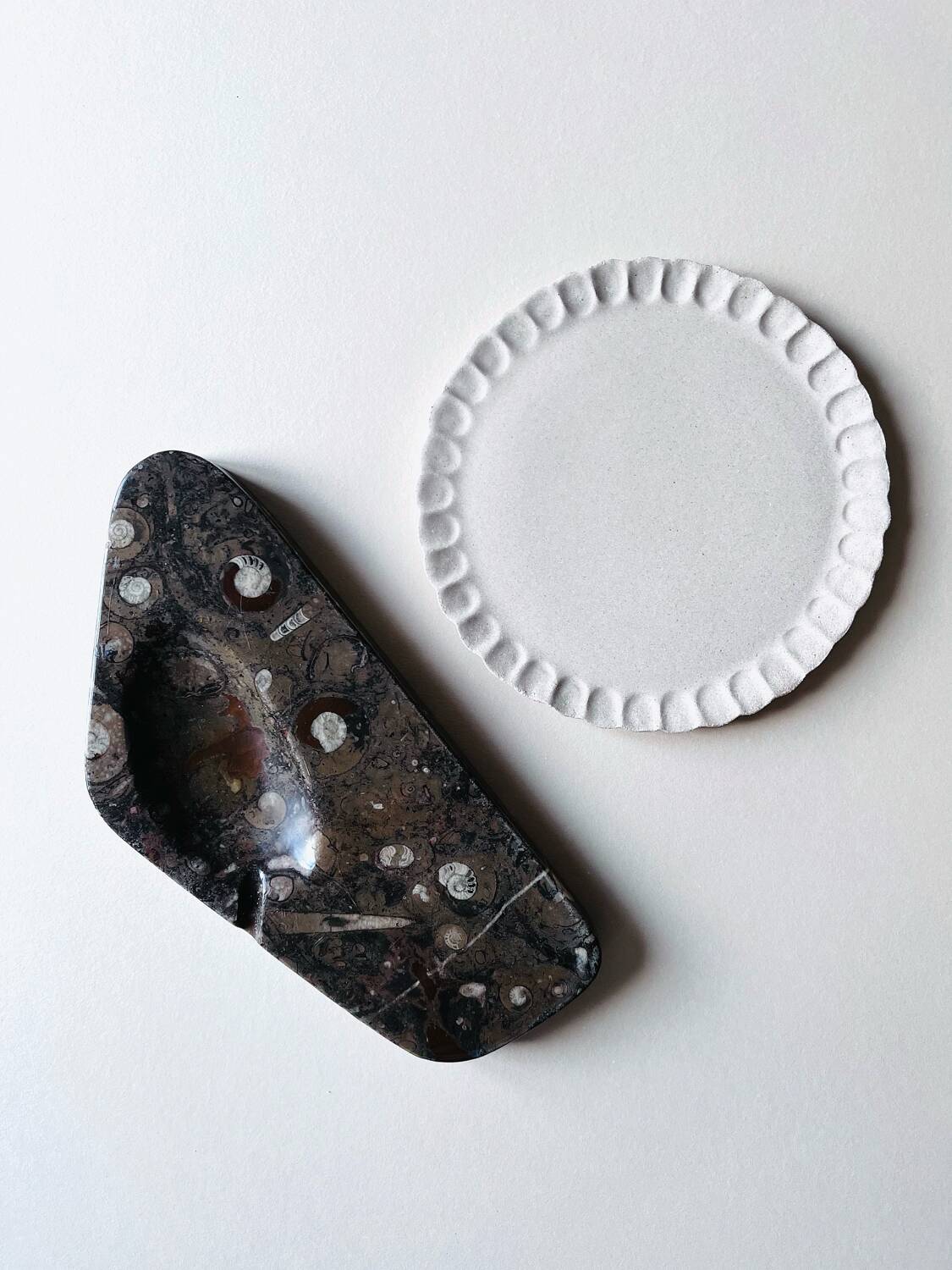 Vintage fossilised marble catchall