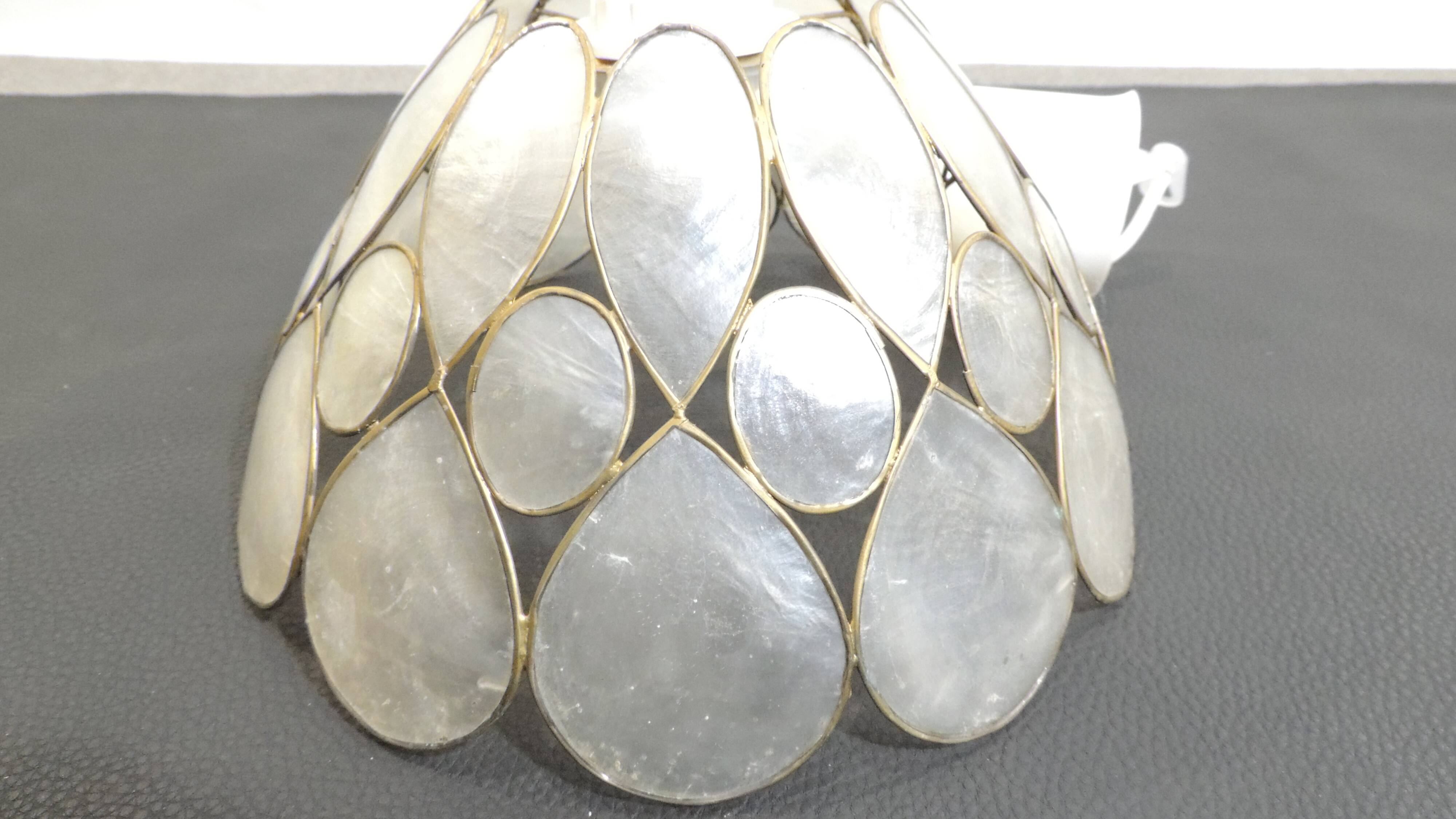 Vintage 1970s shell pendant lamp ceiling light lampshade