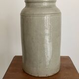 Large cylindrical pot in glazed stoneware