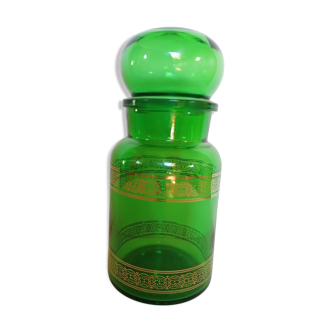 Green glass apothecary jar