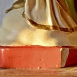 Ancient plaster statue of the Virgin and Child Jesus - hand painted - 54 cm - 1936