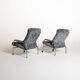 Scandinavian armchairs in velvet and steel, 1970s