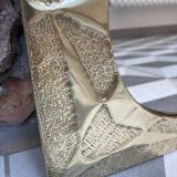 Hammered golden brass square mirror 27x27cm