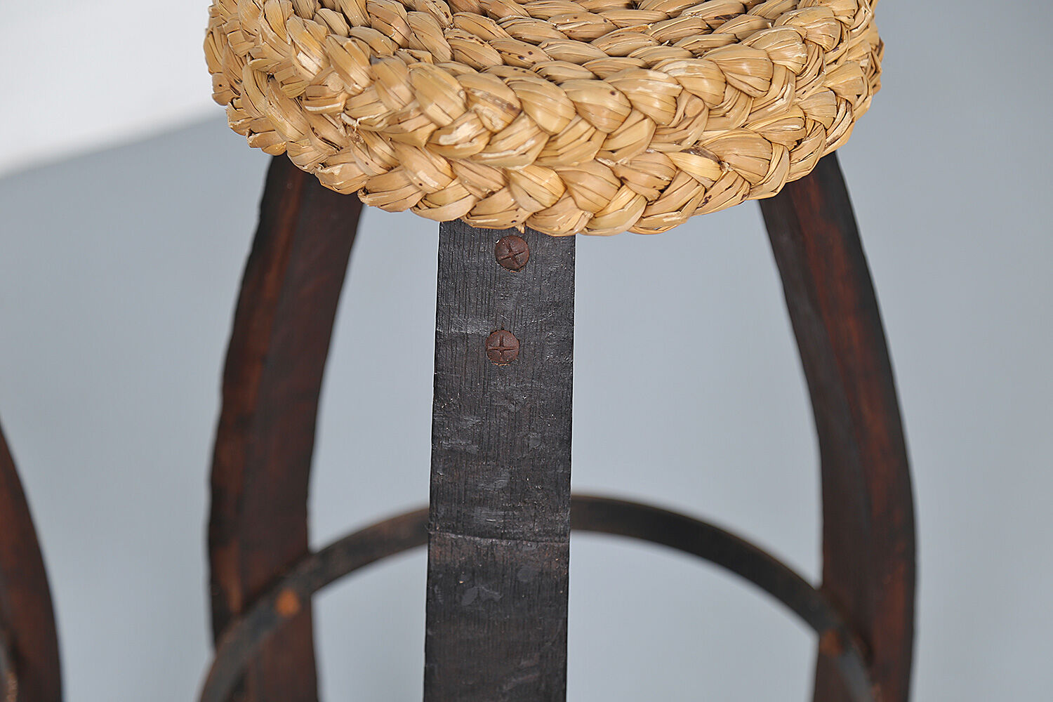 Original set of 2 bar stools by Frida Minet and Adrien Audoux, 1950s, France