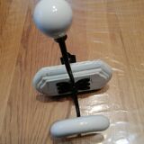 2 vintage wooden and ceramic coat hooks