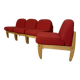 Chauffeuse vintage tissu rouge et bois clair