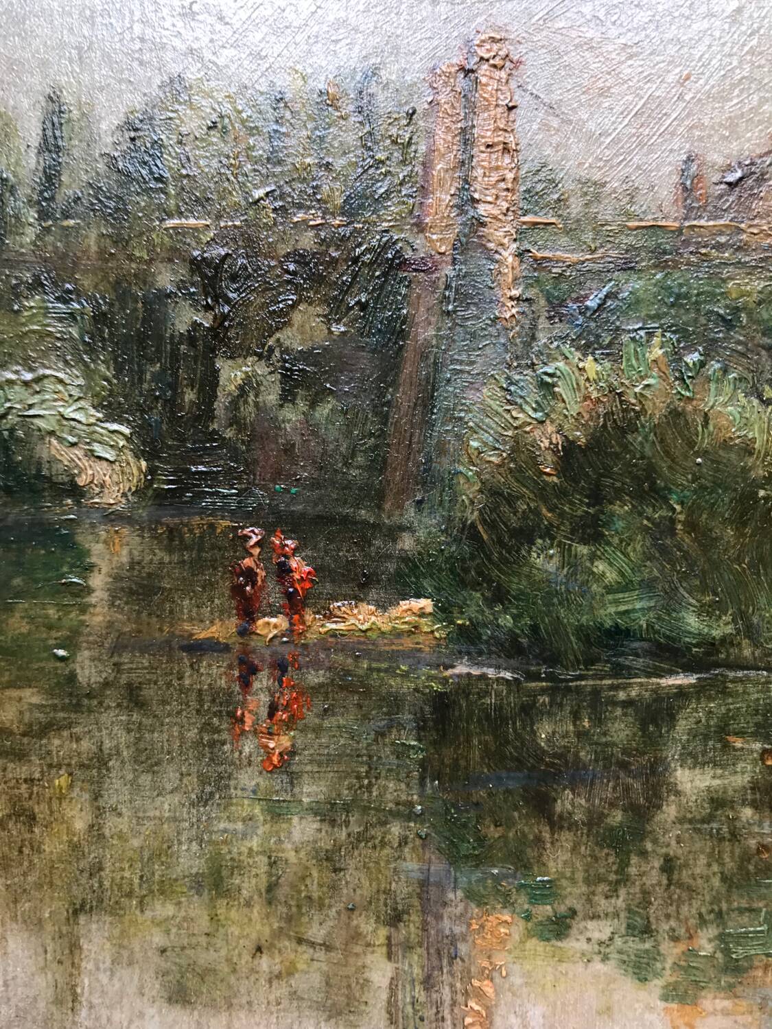 Charles ripault, active early 20th century. la roche-posay. oil/cardboard.