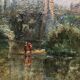 Charles ripault, active early 20th century. la roche-posay. oil/cardboard.